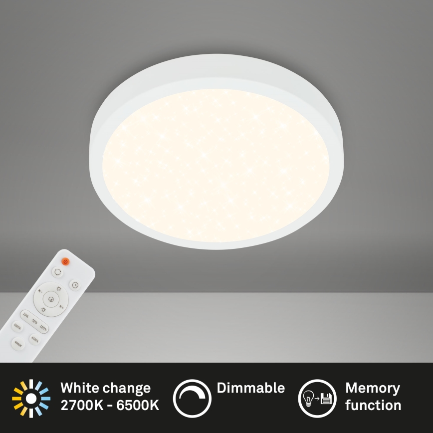Briloner 3701-016 - LED Plafon ściemnialny RUNA LED/18W/230V 2700-6500K biały + pilot zdalnego sterowania