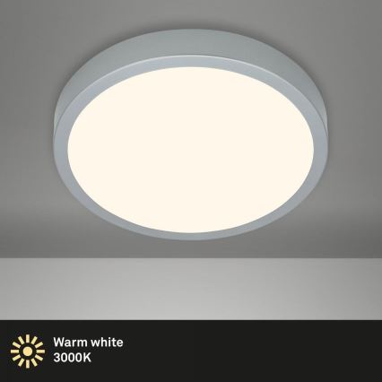 Briloner 3703-014 - LED Plafon RUNA LED/24W/230V 3000K śr. 38 cm srebrny