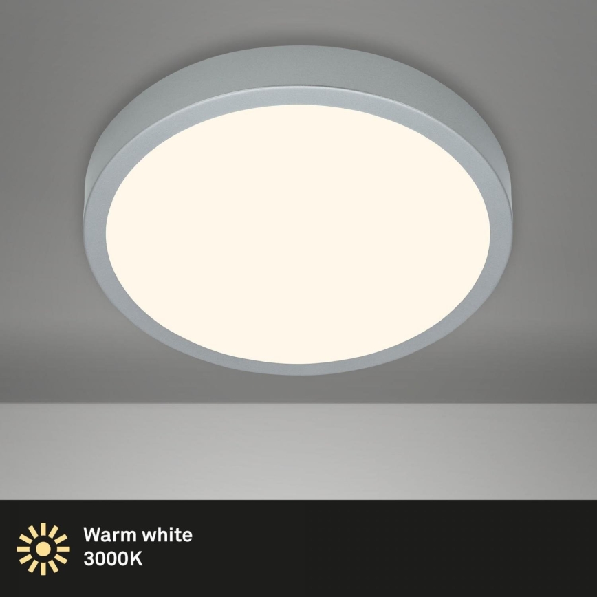 Briloner 3703-014 - LED Plafon RUNA LED/24W/230V 3000K śr. 38 cm srebrny