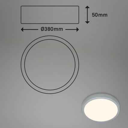 Briloner 3703-014 - LED Plafon RUNA LED/24W/230V 3000K śr. 38 cm srebrny