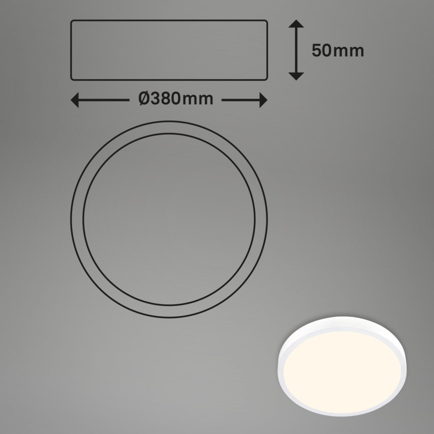 Briloner 3703-016 - LED Plafon RUNA LED/24W/230V 3000K śr. 38 cm biały
