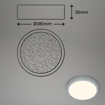 Briloner 3704-014-LED Plafon ściemnialny RUNA LED/22W/230V 2700-6500K srebrny + pilot zdalnego sterowania