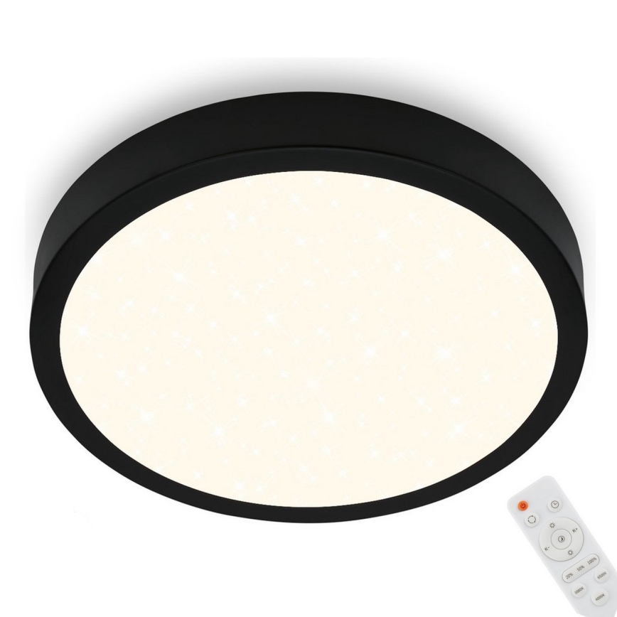 Briloner 3704-015 - LED Plafon ściemnialny RUNA LED/22W/230V 2700-6500K czarny + pilot zdalnego sterowania