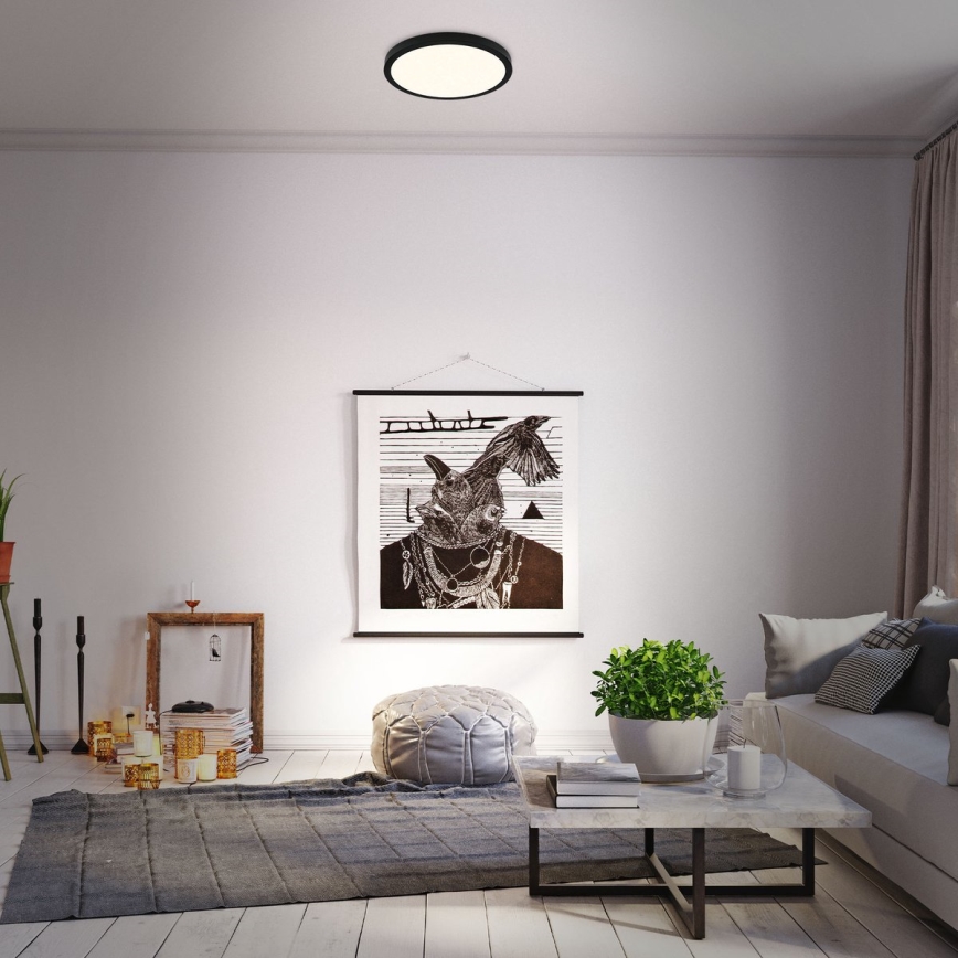 Briloner 3704-015 - LED Plafon ściemnialny RUNA LED/22W/230V 2700-6500K czarny + pilot zdalnego sterowania
