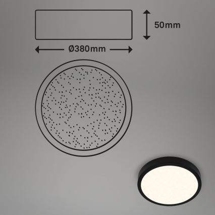 Briloner 3704-015 - LED Plafon ściemnialny RUNA LED/22W/230V 2700-6500K czarny + pilot zdalnego sterowania