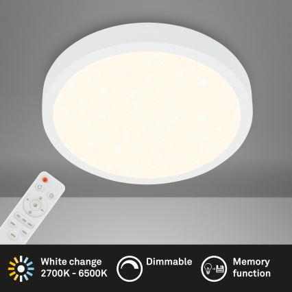 Briloner 3704-016 - LED Plafon ściemnialny RUNA LED/22W/230V 2700-6500K biały + pilot zdalnego sterowania