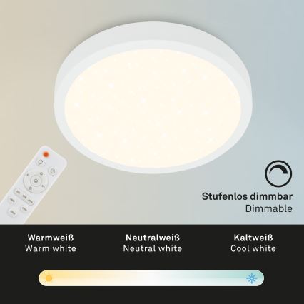 Briloner 3704-016 - LED Plafon ściemnialny RUNA LED/22W/230V 2700-6500K biały + pilot zdalnego sterowania