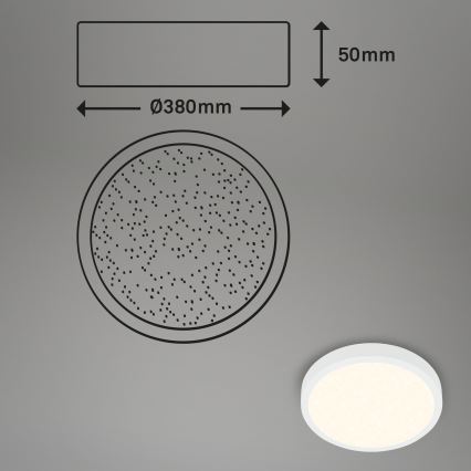 Briloner 3704-016 - LED Plafon ściemnialny RUNA LED/22W/230V 2700-6500K biały + pilot zdalnego sterowania