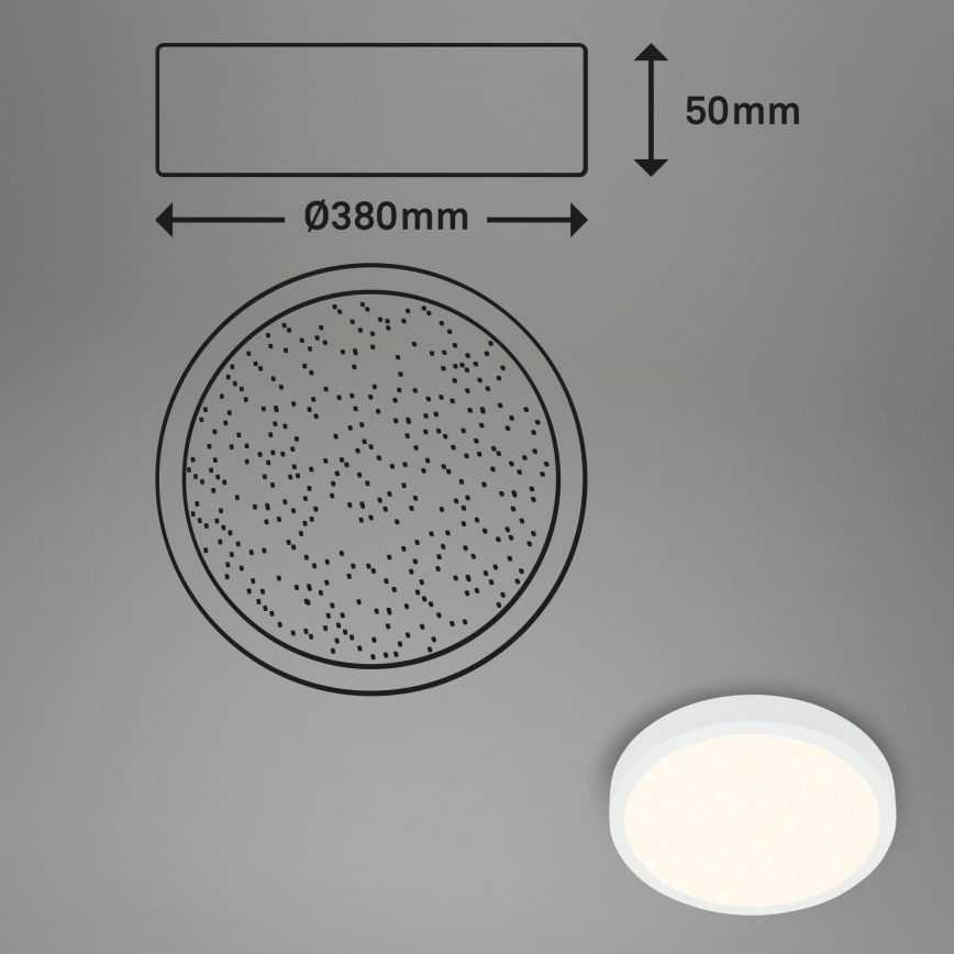 Briloner 3704-016 - LED Plafon ściemnialny RUNA LED/22W/230V 2700-6500K biały + pilot zdalnego sterowania