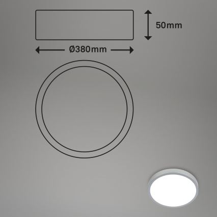 Briloner 3709-014 - Ściemnialna lampa sufitowa RGBW LED/22W/230V 4000K śr. 38 cm srebrny + zdalne sterowanie