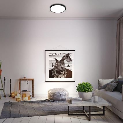 Briloner 3709-015 - Ściemnialna lampa sufitowa RGBW LED/22W/230V 4000K śr. 38 cm czarny + zdalne sterowanie