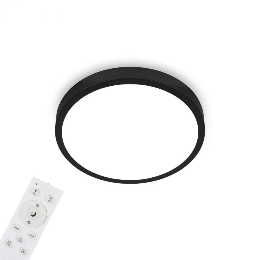 Briloner 3709-015 - Ściemnialna lampa sufitowa RGBW LED/22W/230V 4000K śr. 38 cm czarny + zdalne sterowanie