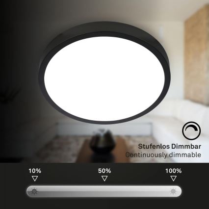 Briloner 3709-015 - Ściemnialna lampa sufitowa RGBW LED/22W/230V 4000K śr. 38 cm czarny + zdalne sterowanie