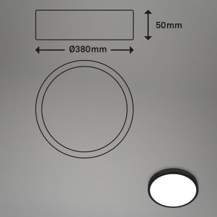 Briloner 3709-015 - Ściemnialna lampa sufitowa RGBW LED/22W/230V 4000K śr. 38 cm czarny + zdalne sterowanie
