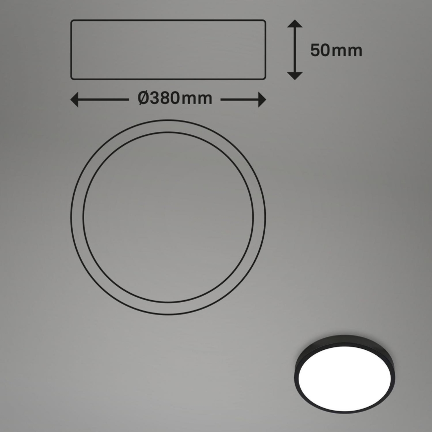 Briloner 3709-015 - Ściemnialna lampa sufitowa RGBW LED/22W/230V 4000K śr. 38 cm czarny + zdalne sterowanie