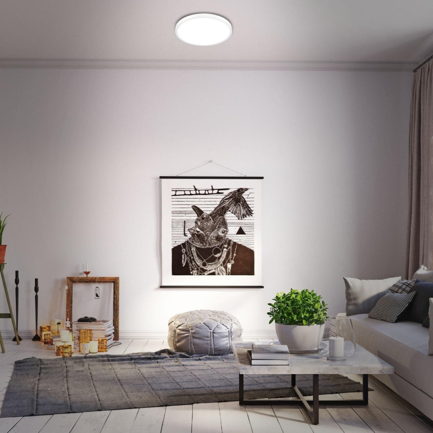 Briloner 3709-016 - Ściemnialna lampa sufitowa RGBW LED/22W/230V 4000K śr. 38 cm biały + zdalne sterowanie