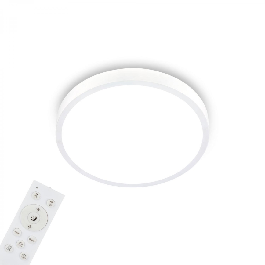 Briloner 3709-016 - Ściemnialna lampa sufitowa RGBW LED/22W/230V 4000K śr. 38 cm biały + zdalne sterowanie