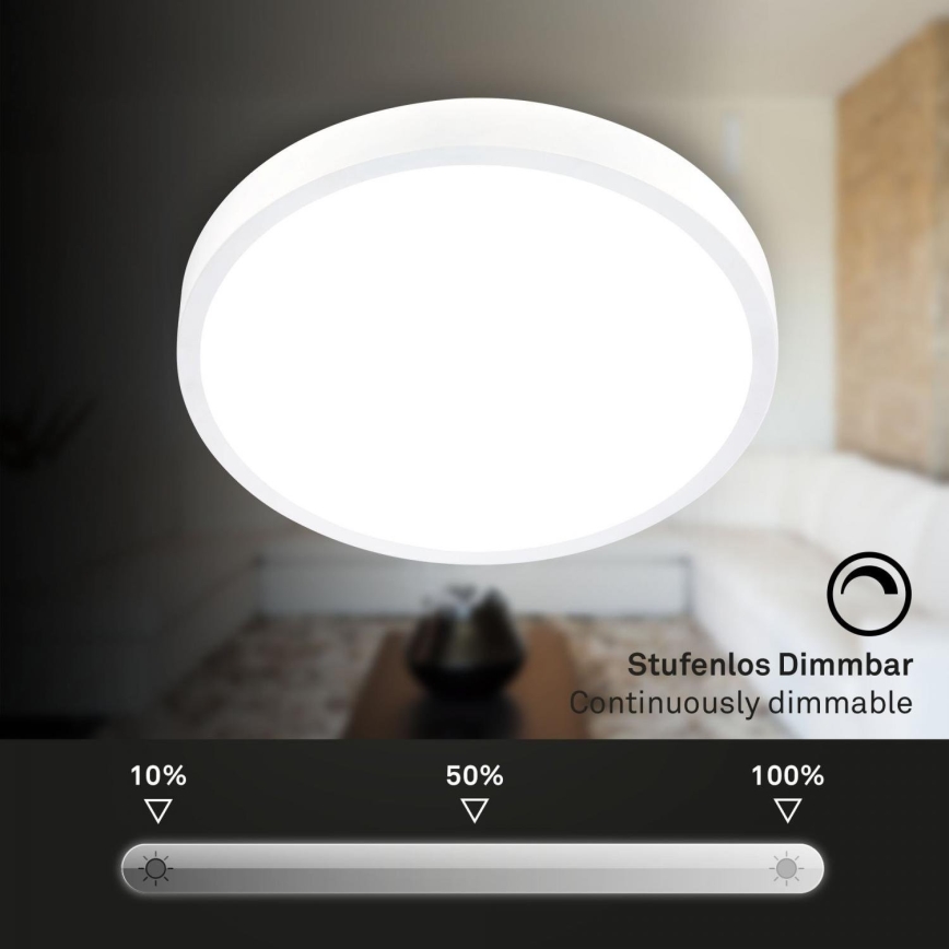 Briloner 3709-016 - Ściemnialna lampa sufitowa RGBW LED/22W/230V 4000K śr. 38 cm biały + zdalne sterowanie