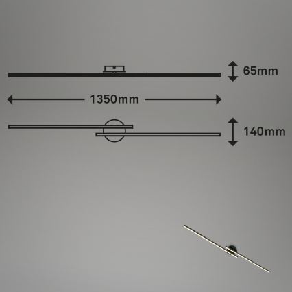 Briloner 3717-025 - LED Żyrandol natynkowy REY 2xLED/12W/230V czarny