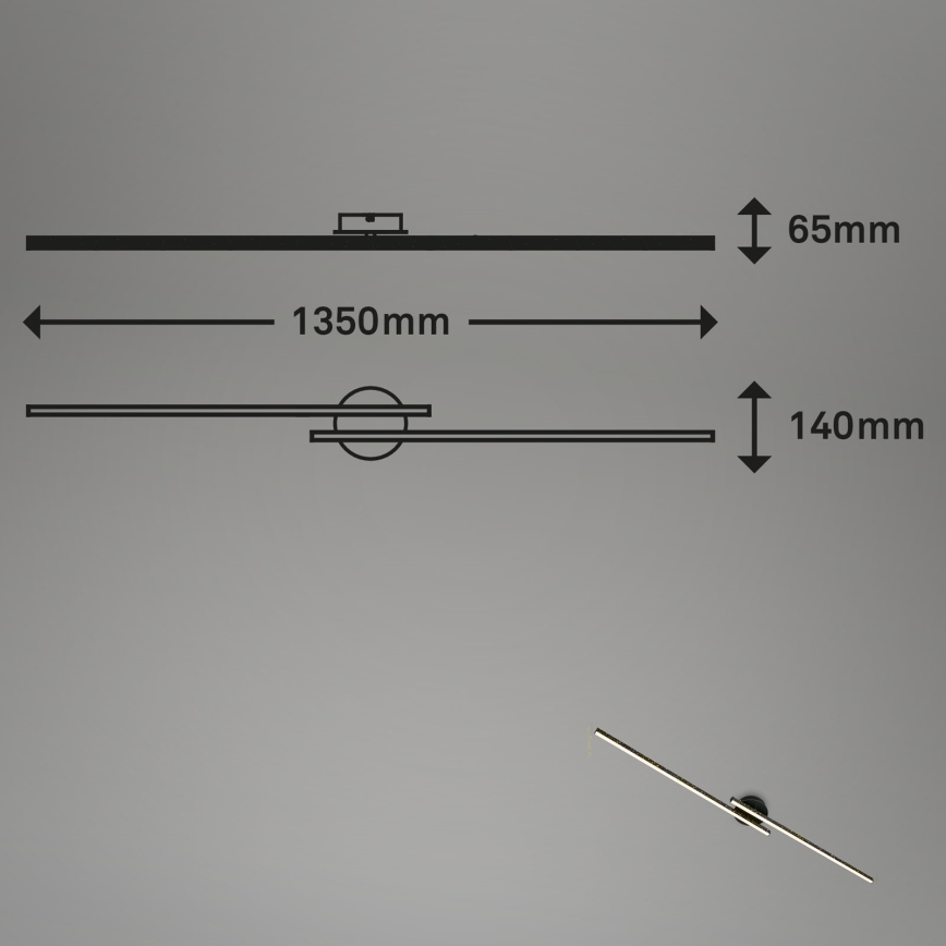 Briloner 3717-025 - LED Żyrandol natynkowy REY 2xLED/12W/230V czarny