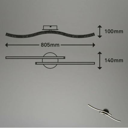 Briloner 3718-025 - LED Żyrandol natynkowy REY 2xLED/6W/230V czarny