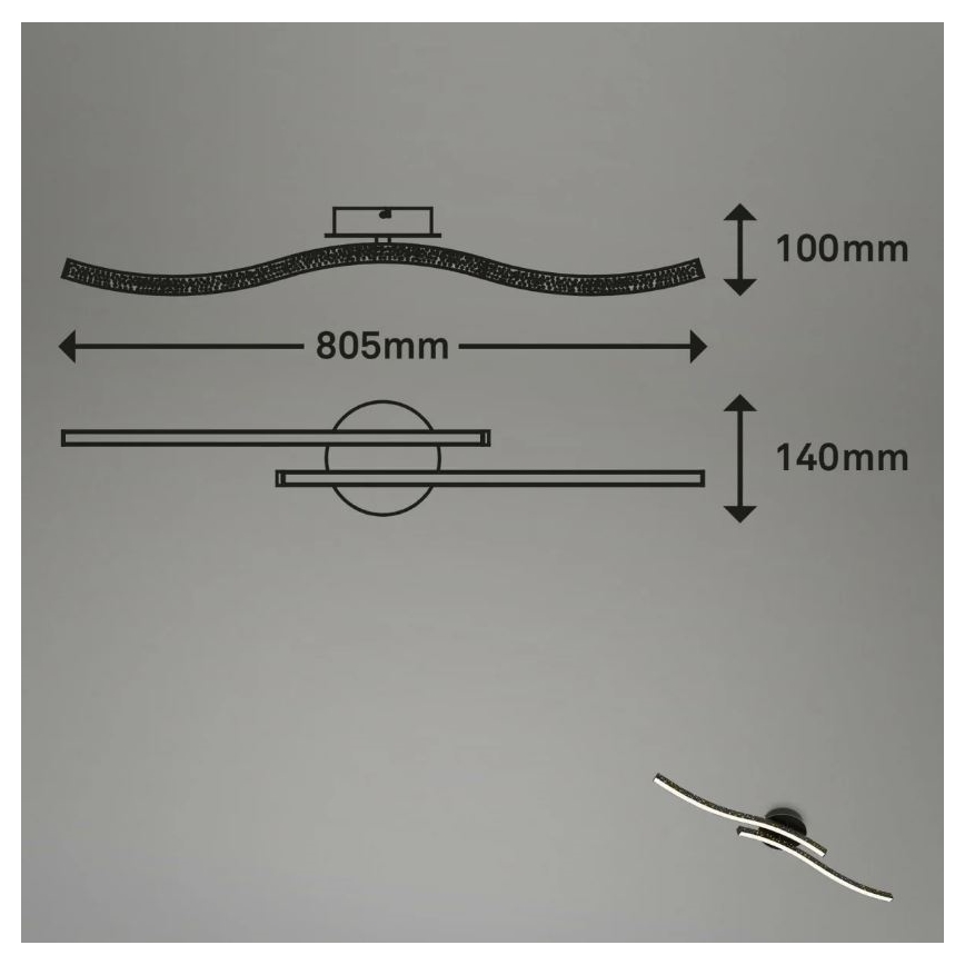 Briloner 3718-025 - LED Żyrandol natynkowy REY 2xLED/6W/230V czarny
