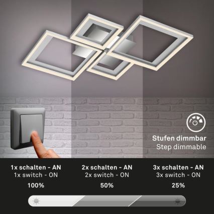 Briloner 3727-019 - LED Plafon ściemnialny FRAME LED/38W/230V