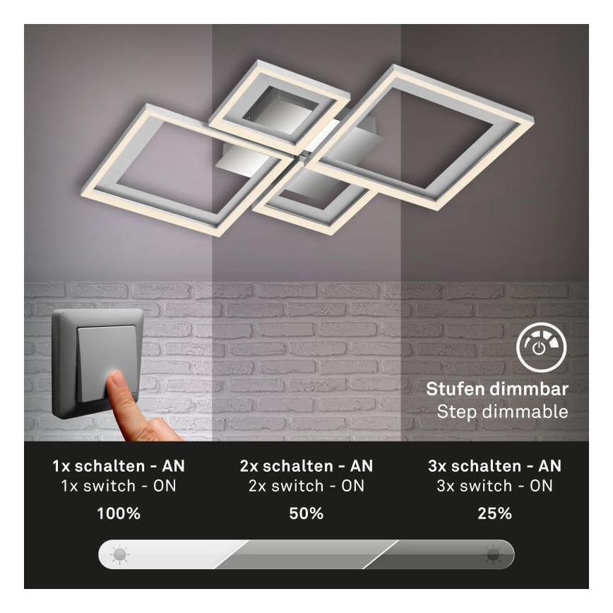 Briloner 3727-019 - LED Plafon ściemnialny FRAME LED/38W/230V