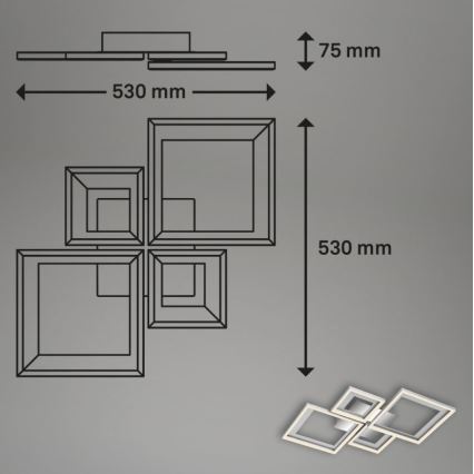 Briloner 3727-019 - LED Plafon ściemnialny FRAME LED/38W/230V