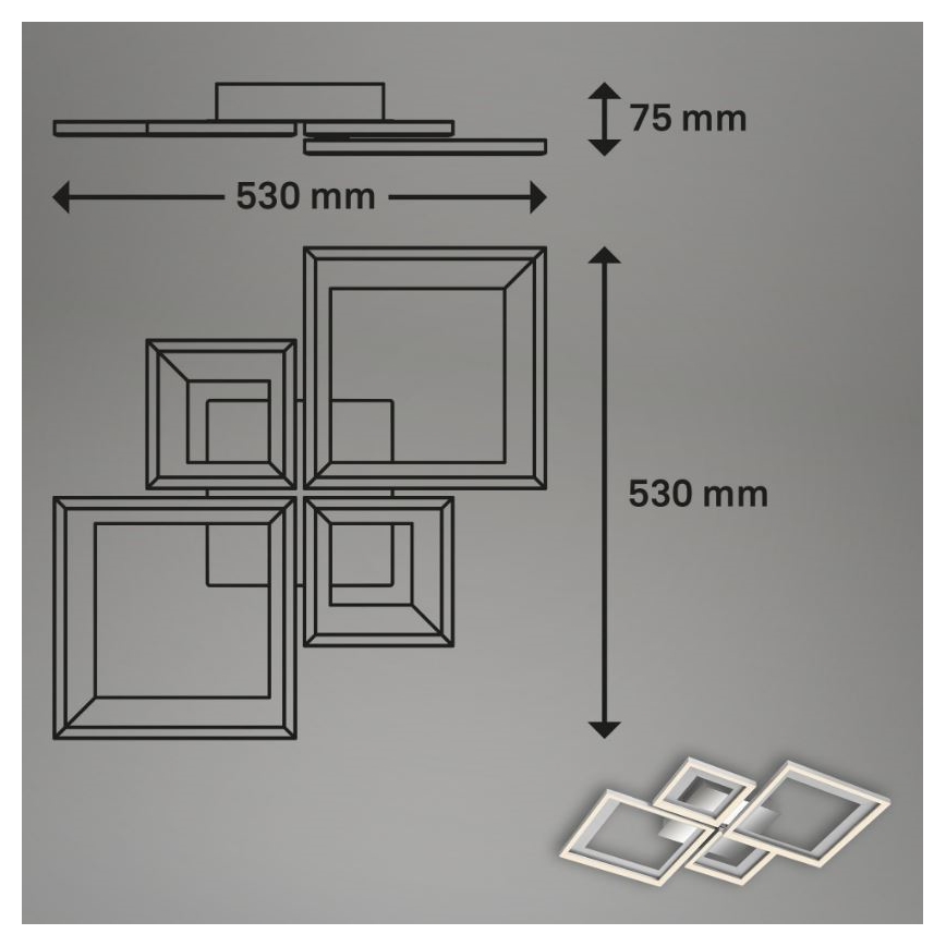 Briloner 3727-019 - LED Plafon ściemnialny FRAME LED/38W/230V