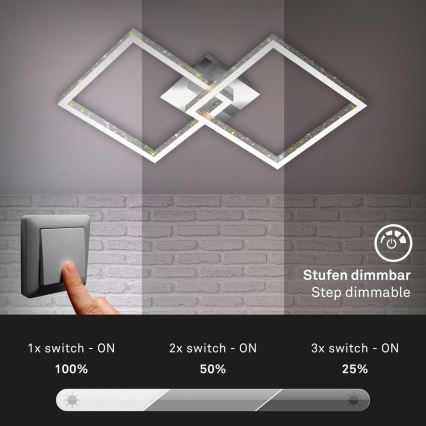 Briloner 3751-019 - LED Plafon ściemnialny FRAME LED/20W/230V chrom błyszczący