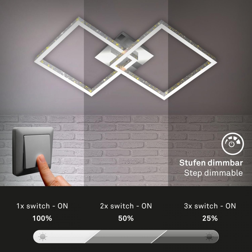 Briloner 3751-019 - LED Plafon ściemnialny FRAME LED/20W/230V chrom błyszczący