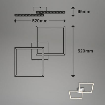 Briloner 3751-019 - LED Plafon ściemnialny FRAME LED/20W/230V chrom błyszczący