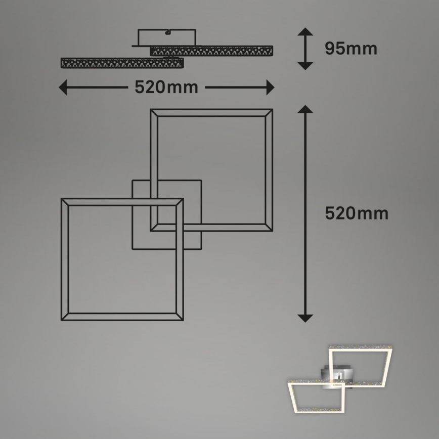 Briloner 3751-019 - LED Plafon ściemnialny FRAME LED/20W/230V chrom błyszczący
