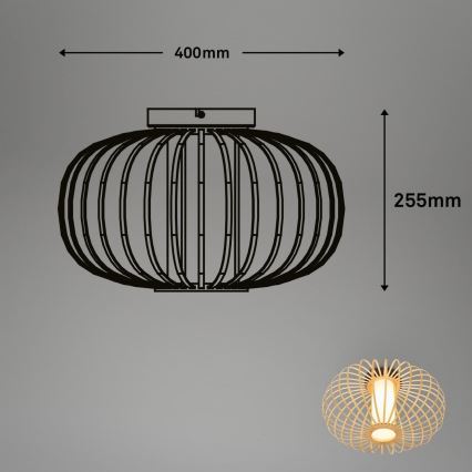 Briloner 3759011 - Lampa sufitowa 1xE27/10W/230V śr. 40 cm bambus