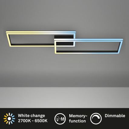 Briloner 3761015 - Ściemnialna lampa sufitowa LED/45W/230V 2700-6500K czarna + zdalne sterowanie