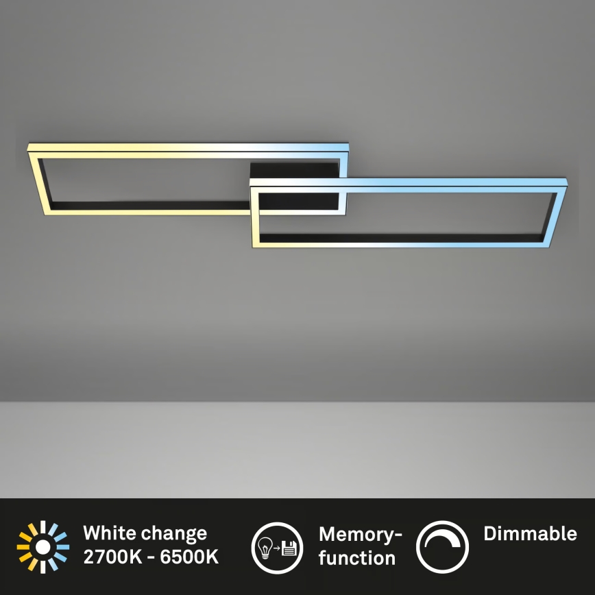 Briloner 3761015 - Ściemnialna lampa sufitowa LED/45W/230V 2700-6500K czarna + zdalne sterowanie