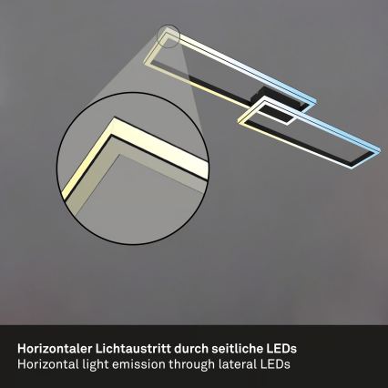 Briloner 3761015 - Ściemnialna lampa sufitowa LED/45W/230V 2700-6500K czarna + zdalne sterowanie