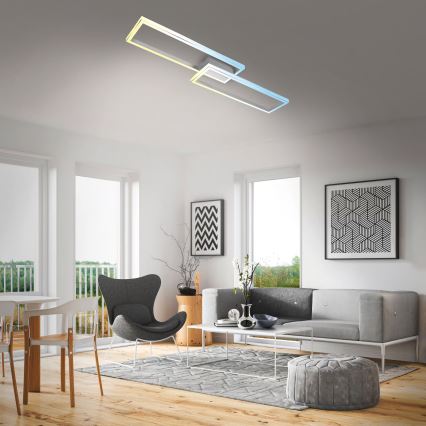 Briloner 3761019 - Ściemnialna oprawa sufitowa LED/45W/230V 2700-6500K matowy chrom + pilot zdalnego sterowania