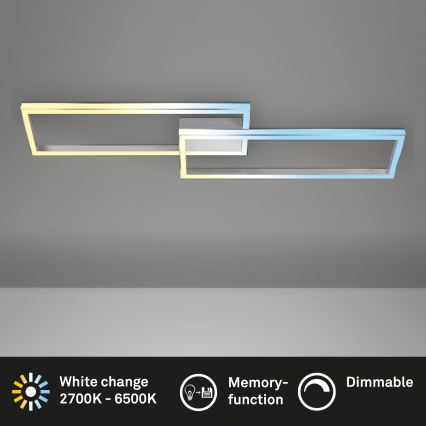 Briloner 3761019 - Ściemnialna oprawa sufitowa LED/45W/230V 2700-6500K matowy chrom + pilot zdalnego sterowania