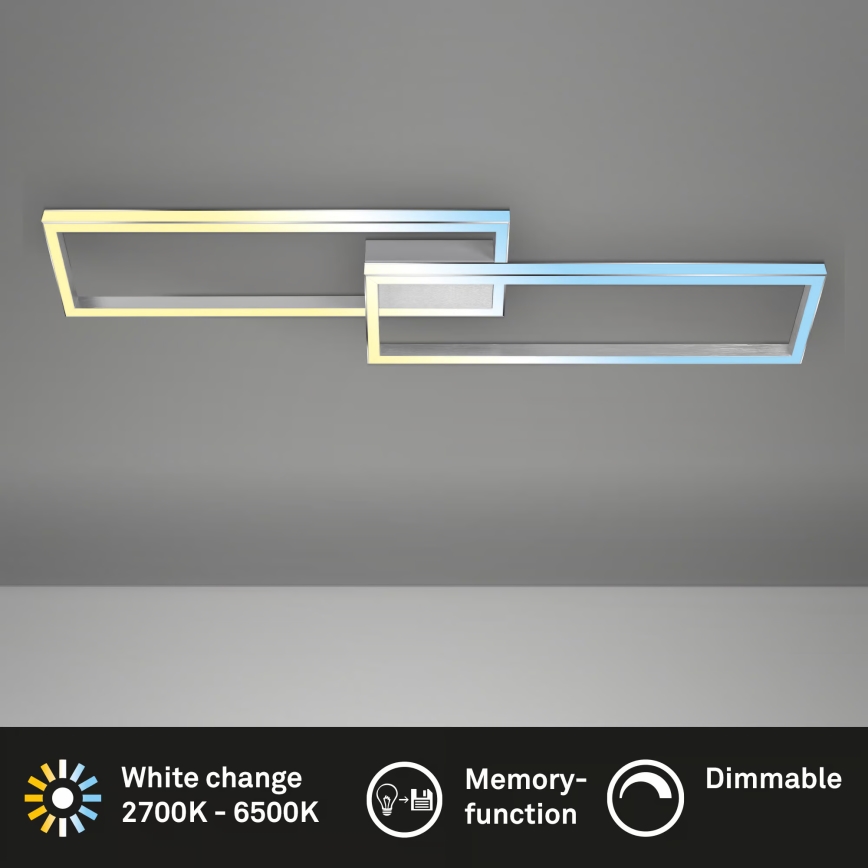 Briloner 3761019 - Ściemnialna oprawa sufitowa LED/45W/230V 2700-6500K matowy chrom + pilot zdalnego sterowania