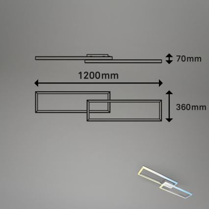 Briloner 3761019 - Ściemnialna oprawa sufitowa LED/45W/230V 2700-6500K matowy chrom + pilot zdalnego sterowania