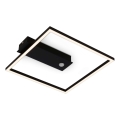 Briloner 3770-015 - Oprawa sufitowa LED z czujnikiem ruchu i zmierzchu FRAME LED/14W/230V 3000K 30x32 cm czarna