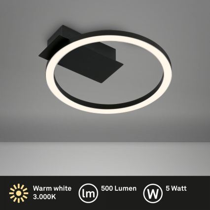Briloner 3778-015 - Lampa sufitowa LED FRAME LED/5W/230V Ø 20 cm czarna