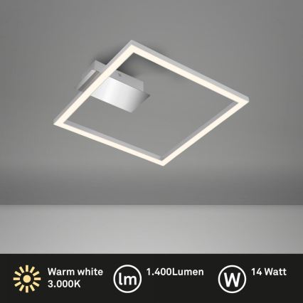 Briloner 3780-014 - LED Lampa sufitowa FRAME LED/14W/230V 26,5x25 cm matowy chrom