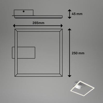 Briloner 3780-014 - LED Lampa sufitowa FRAME LED/14W/230V 26,5x25 cm matowy chrom