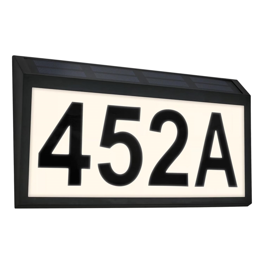 Briloner 3797015 - Solarny podświetlany numer domu LED 0,5W/1,2V 1200 mAh IP44