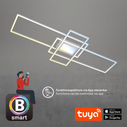 Briloner 3812019 - LED ściemnialna oprawa sufitowa RAM LED/56W/230V Wi-Fi Tuya 111x42 cm + pilot zdalnego sterowania