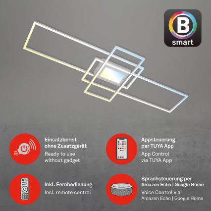Briloner 3812019 - LED ściemnialna oprawa sufitowa RAM LED/56W/230V Wi-Fi Tuya 111x42 cm + pilot zdalnego sterowania
