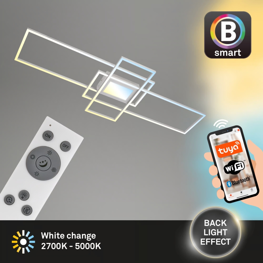 Briloner 3812019 - LED ściemnialna oprawa sufitowa RAM LED/56W/230V Wi-Fi Tuya 111x42 cm + pilot zdalnego sterowania